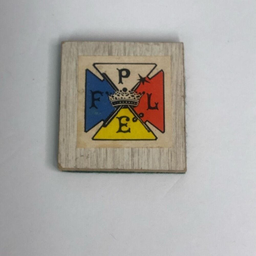 vintage pythiansisters fraternal member magnet sticker light wood 2 inch square